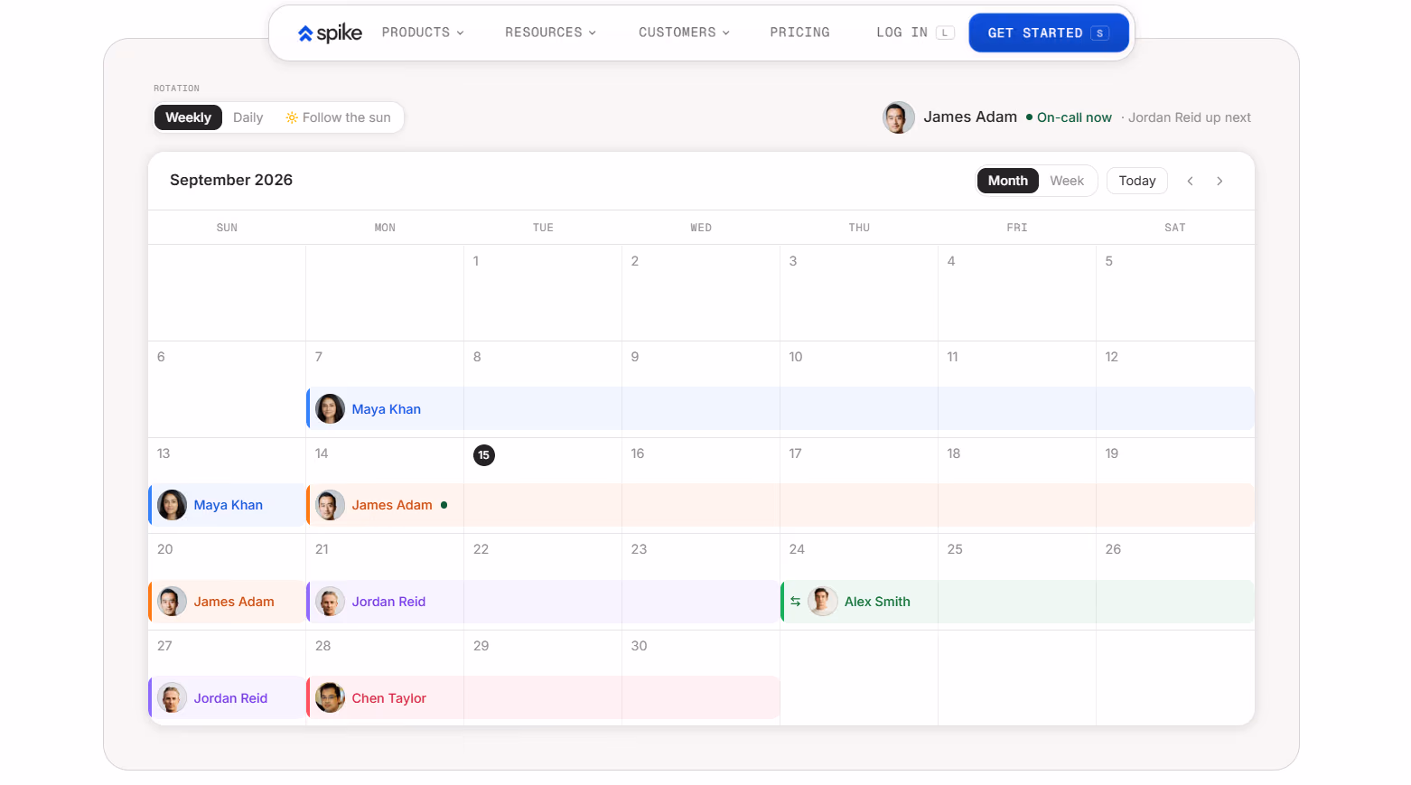 spike schedule dashboard