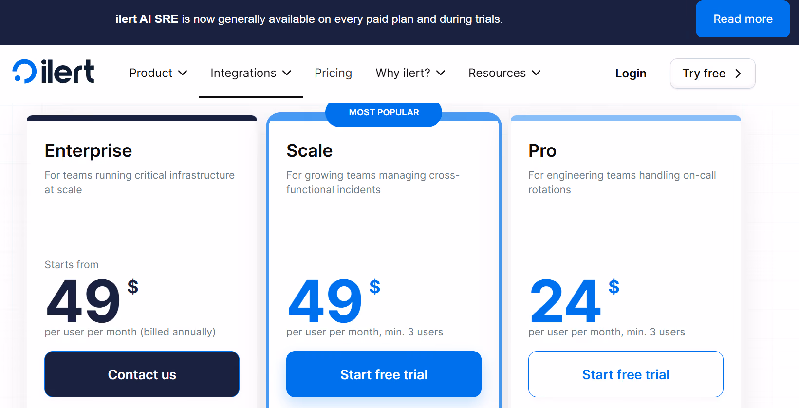 ilert pricing